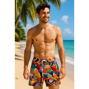 Lost x Futures Surf Colorful Board Shorts Mens 36 Surfing Beach Vacation Trunks